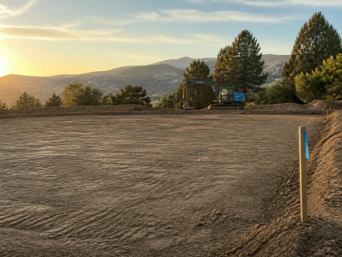 Finished build ready lot with a flat pad and clean access